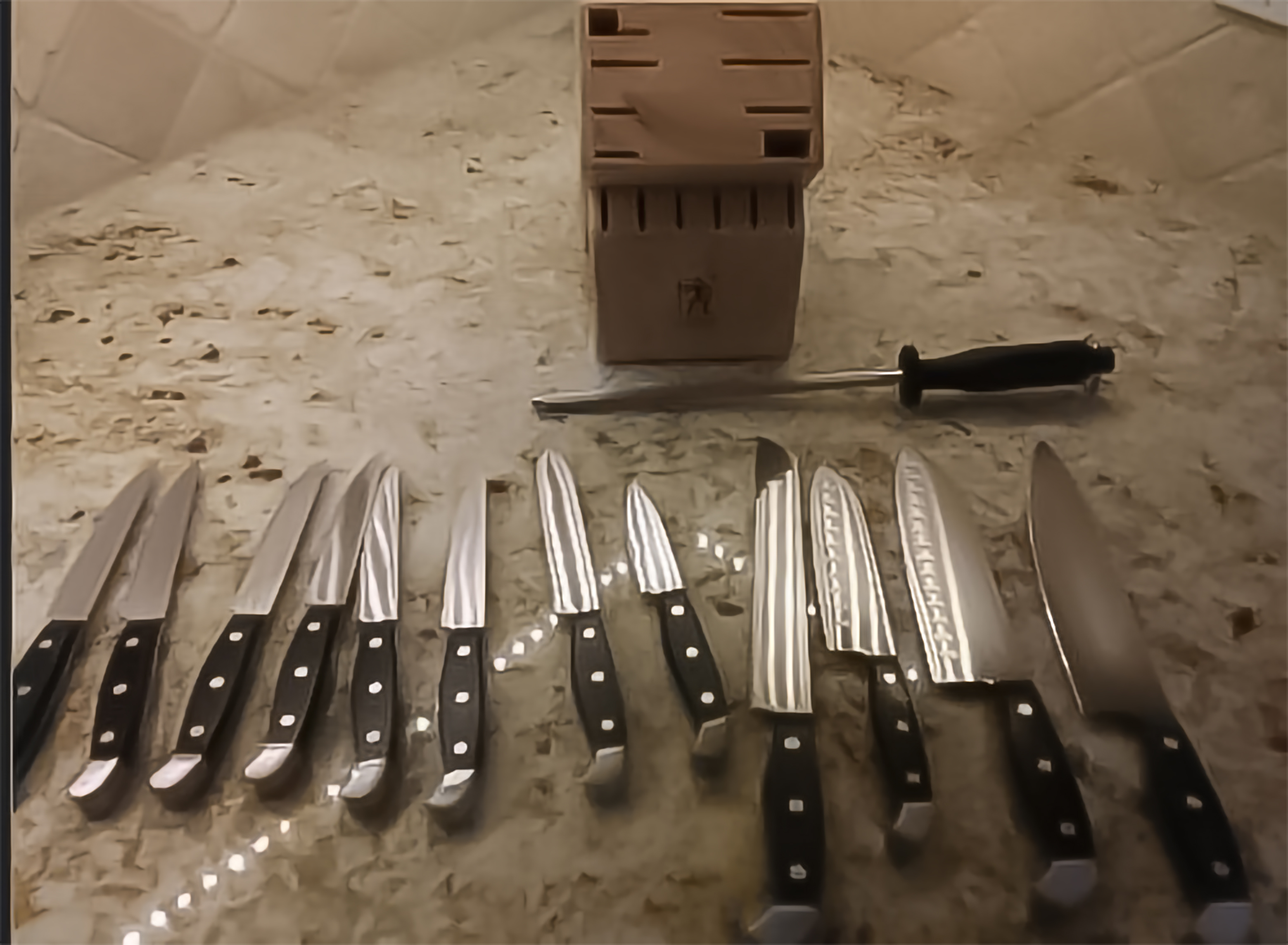 Complete knife set cleaned and organized — It Needs to be Perfect LLC